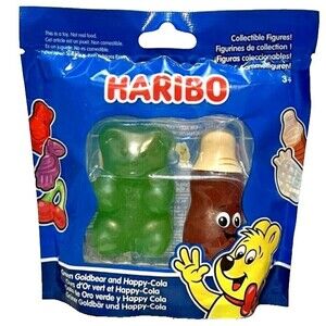 GUMMY BEAR Toy Haribo Collectible Mini Figures Green Bear, Happy Cola NEW